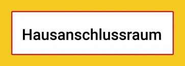 Hausanschlussraum Schild