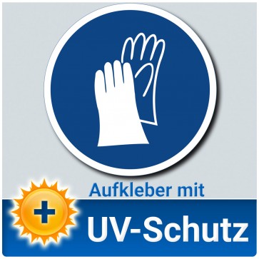 Handschutz benutzen Aufkleber Schild, Gebotszeichen, ∅ 14 cm
