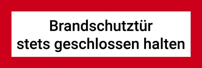 5 Stück Aufkleber Brandschutztür stets geschlossen halten, mit UV