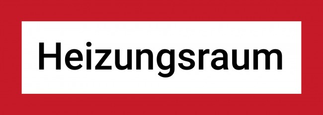 Heizungsraum Schild/Aufkleber aus PVC-Folie 29,7 x 10,5 cm 