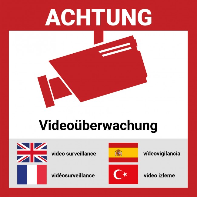 Schilder für videoüberwachung