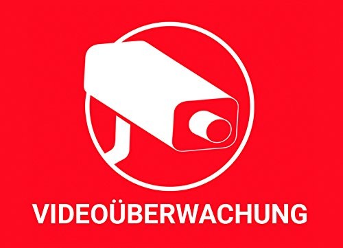 ⭐️ Aufkleber Videoüberwachung Alarmanlage Kamera Sicherheit Gebäude Schutz ⭐️ 