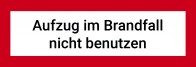 Aufkleber Aufzug im Brandfall nicht benutzen (5 Stück, 15x5cm)