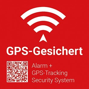 5x GPS-Gesichert / Alarmgesichert Warn-Aufkleber mit UV-Schutz, 5x5cm Aussenklebend