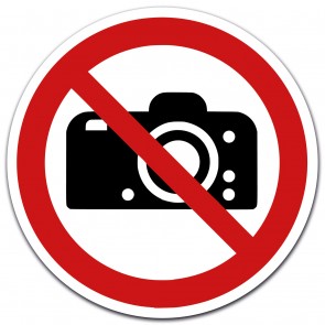 Aufkleber Fotografieren verboten, Durchmesser 12 cm