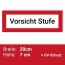 Aufkleber Vorsicht Stufe 20x7cm, Schild Hinweis auf Stufe